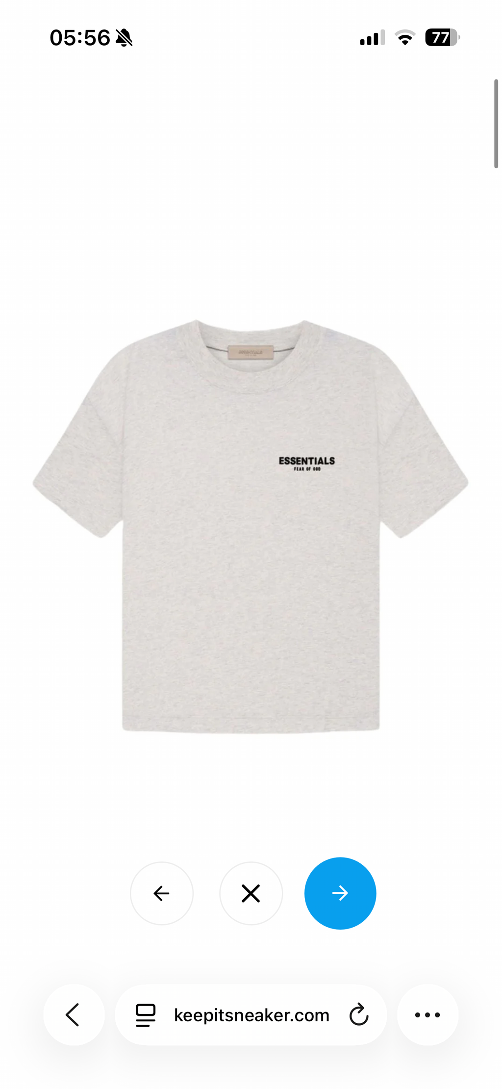 Fear Of God Ensemble Essentiel – Short & T-shirt Gris clair