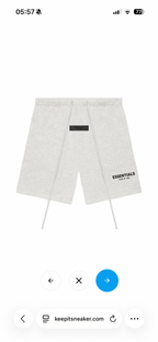 Fear Of God Ensemble Essentiel – Short & T-shirt Gris clair