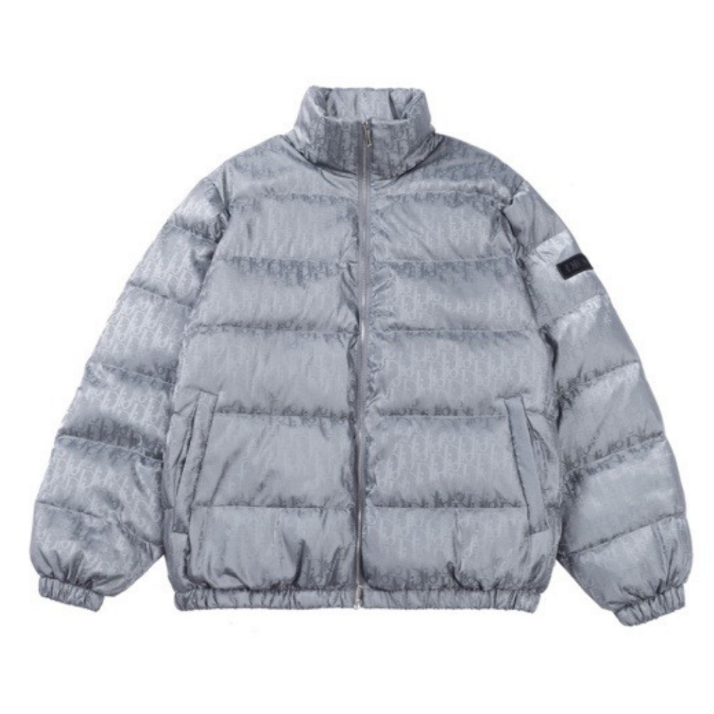 Doudoune Dior grise monogrammée