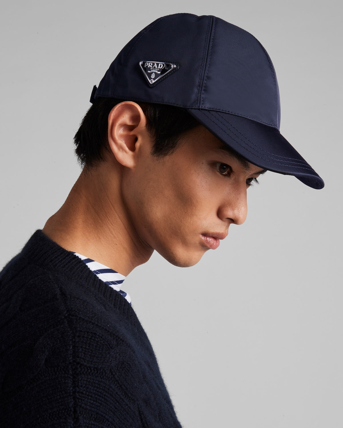 Casquette Prada en Re-Nylon Bleu
