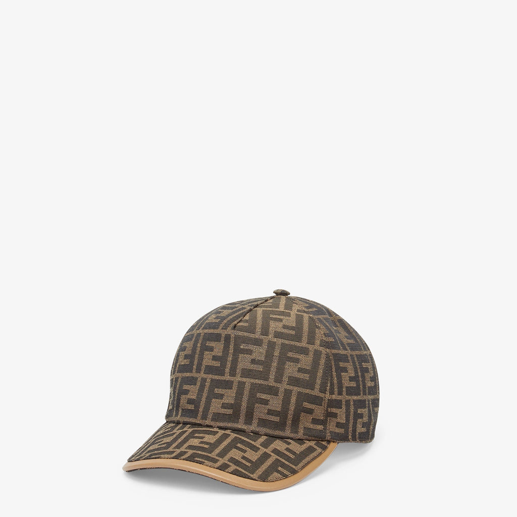 Casquette Fendi en tissu jacquard FF Brun