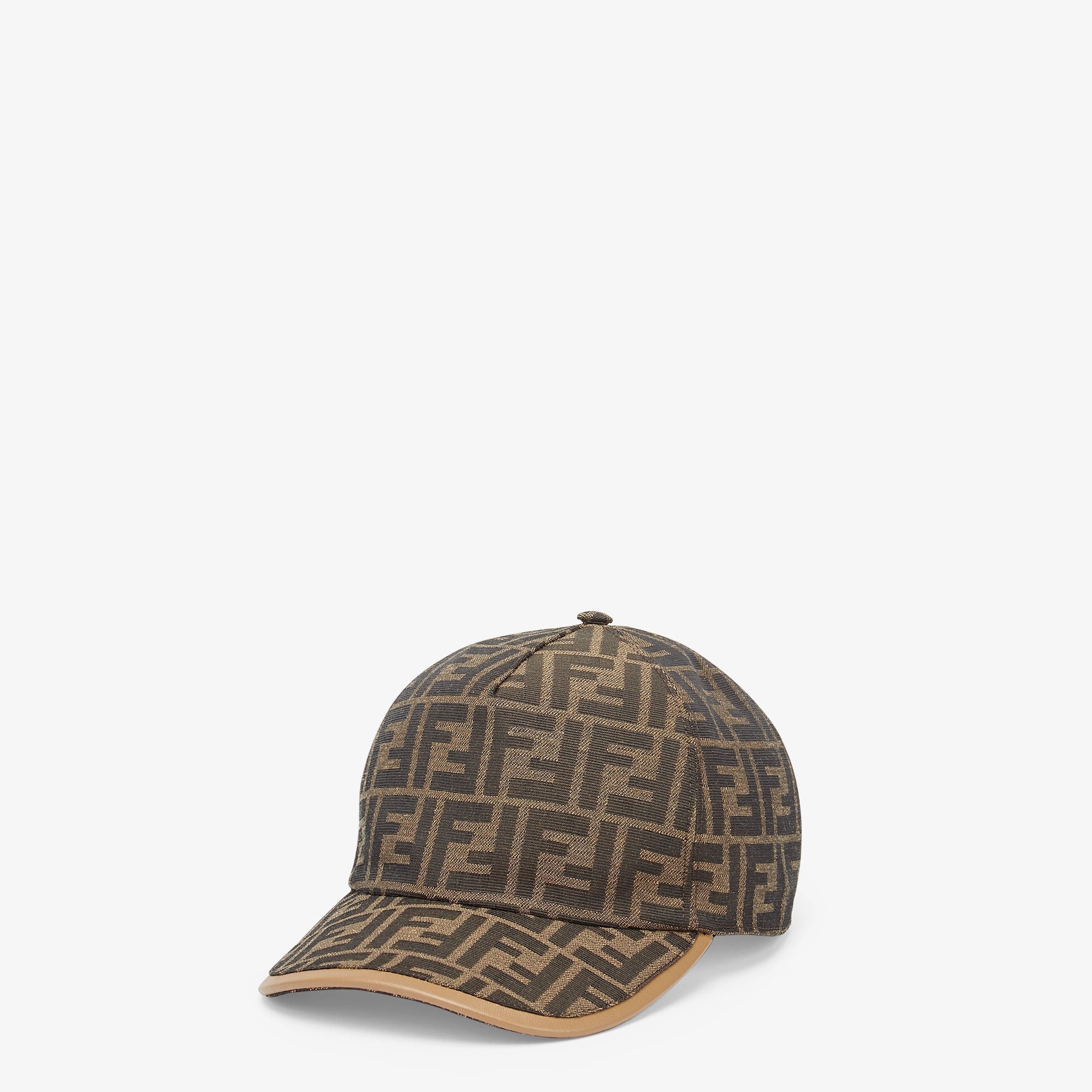 Casquette Fendi en tissu jacquard FF Brun