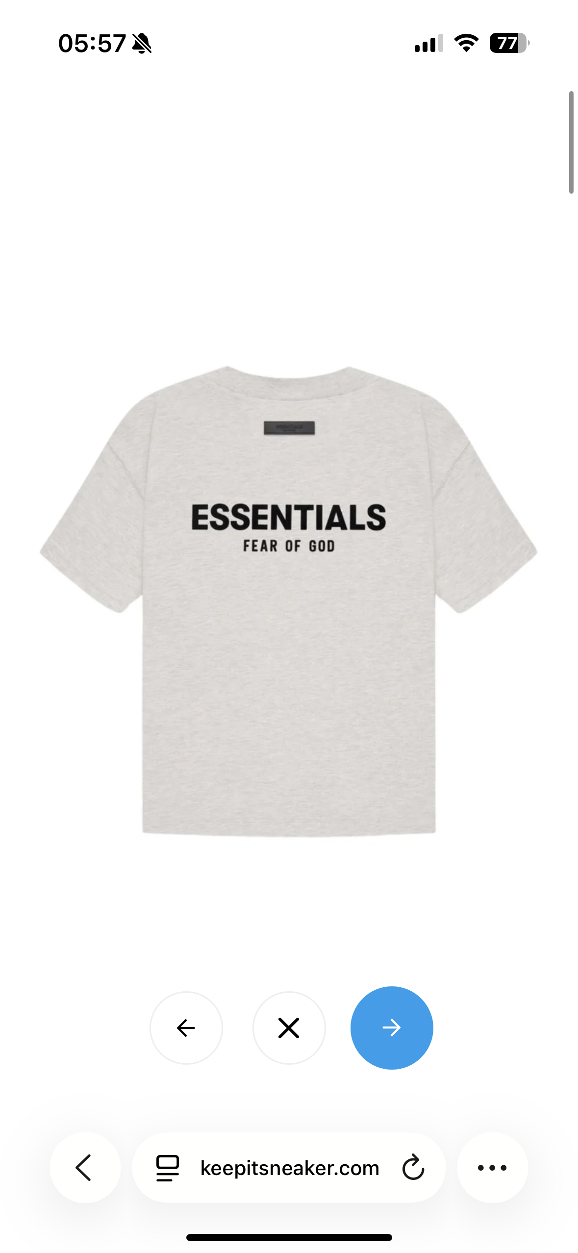 Fear Of God Ensemble Essentiel – Short & T-shirt Gris clair