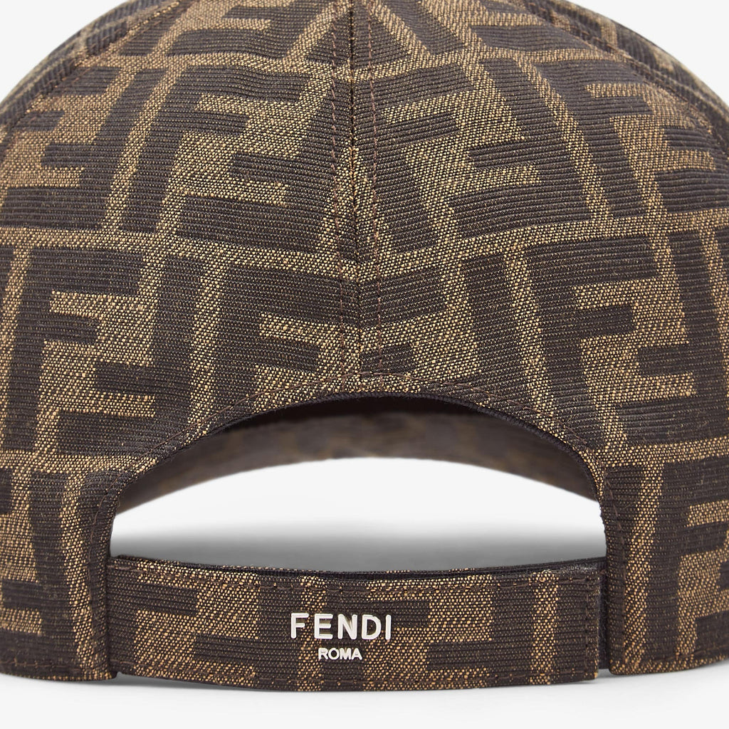 Casquette Fendi en tissu jacquard FF Brun