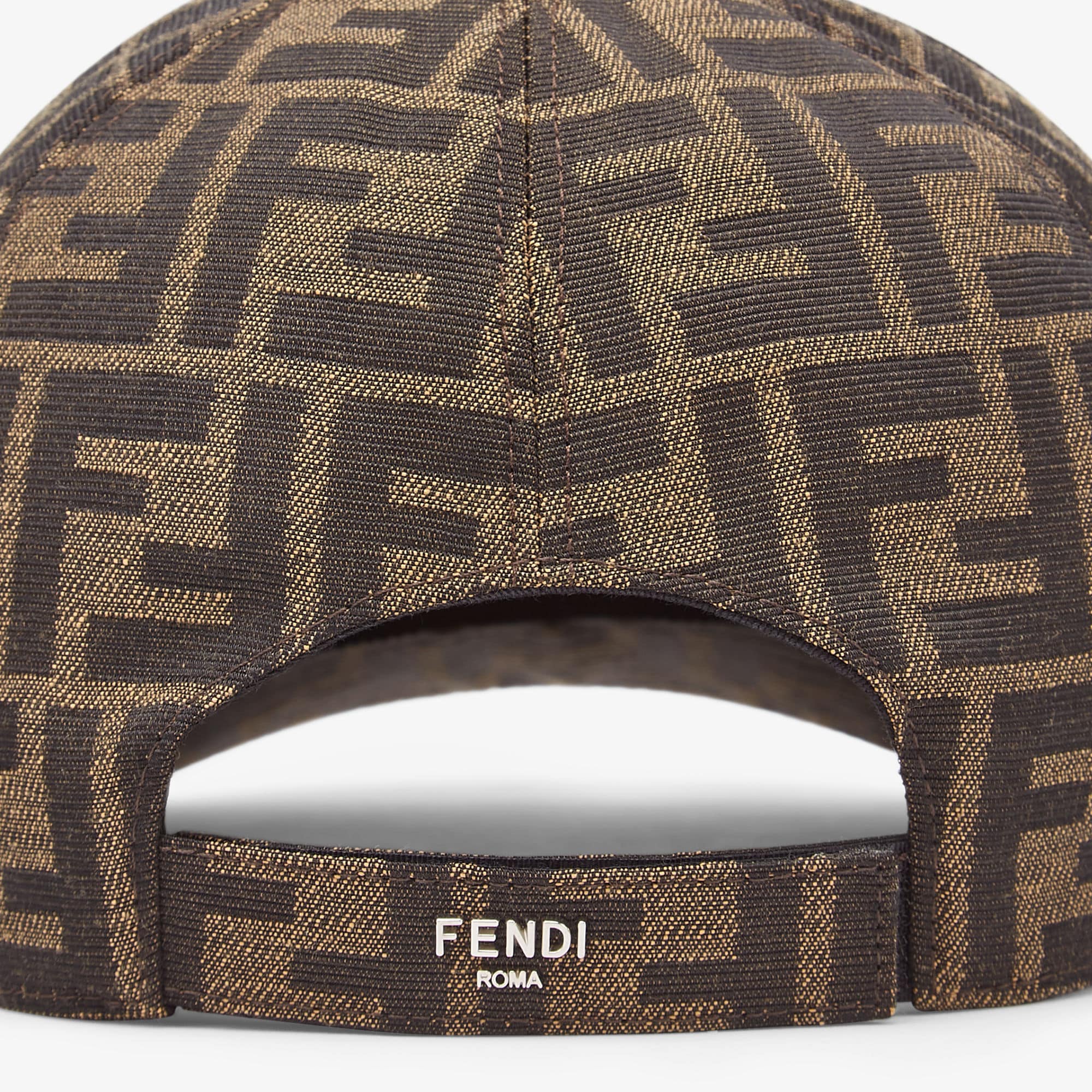 Casquette Fendi en tissu jacquard FF Brun